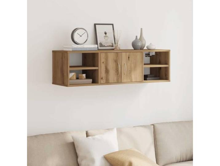 KTHLBRH Wandschrank Eiche Handwerk aus Spanplatte 101 x 30 x 29 cm mit Wandmontage, großer Stauraum für Wohnkultur, feuchtigkeitsbeständig