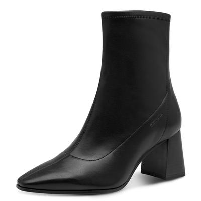 Stiefelette TAMARIS, Damen, Gr. 36, schwarz, Lederimitat, unifarben, Schuhe Stiefelette, Blockabsatz, Businessstiefelette in spitzer Form