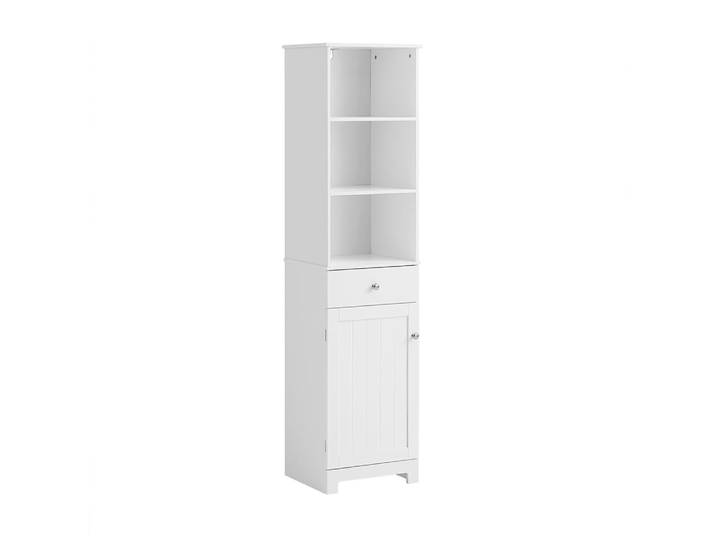 Meuble colonne effet bois blanc