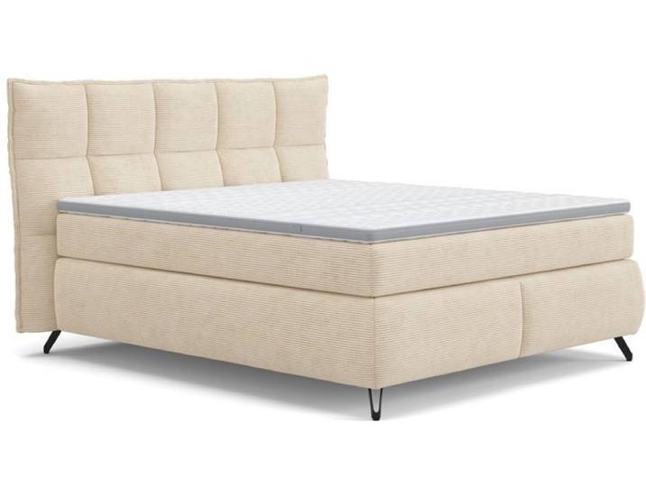 Boxspringbett SWISS HOME STYLE AGATA beige 160x200cm weich