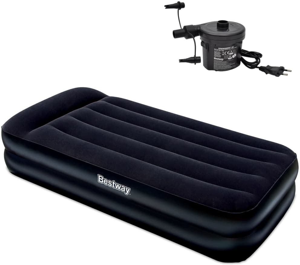 Bestway Lit gonflable floqué avec pompe à air externe 191x97x46 cm