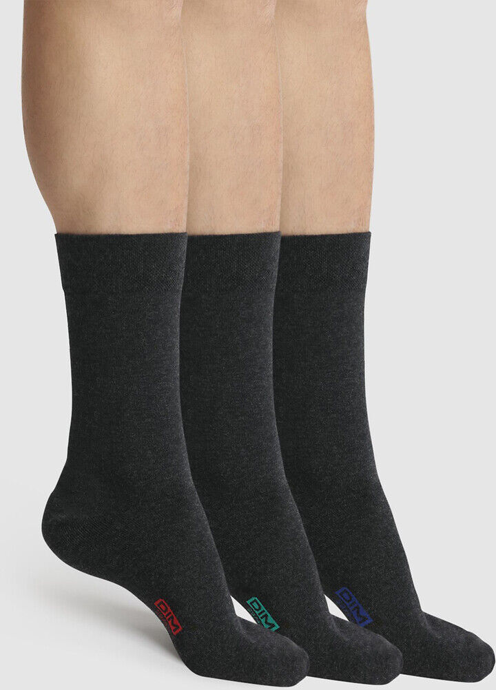DIM Lot de 3 paires de chaussettes classiques coton
