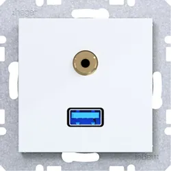 Hager USB/35mm Audio Steckd. WAF4381WG