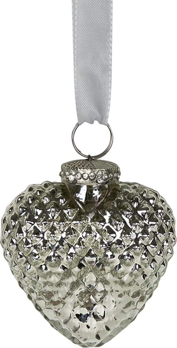 Mars & More Decoratie Hart Zilver 8 cm