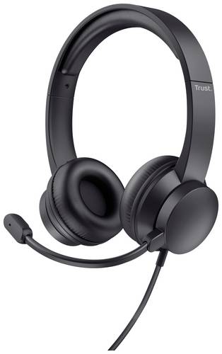 Trust Ayda On Ear Headset kabelgebunden Stereo Schwarz Headset, Lautstärkeregelung, Mikrofon-Stummschaltung Computer