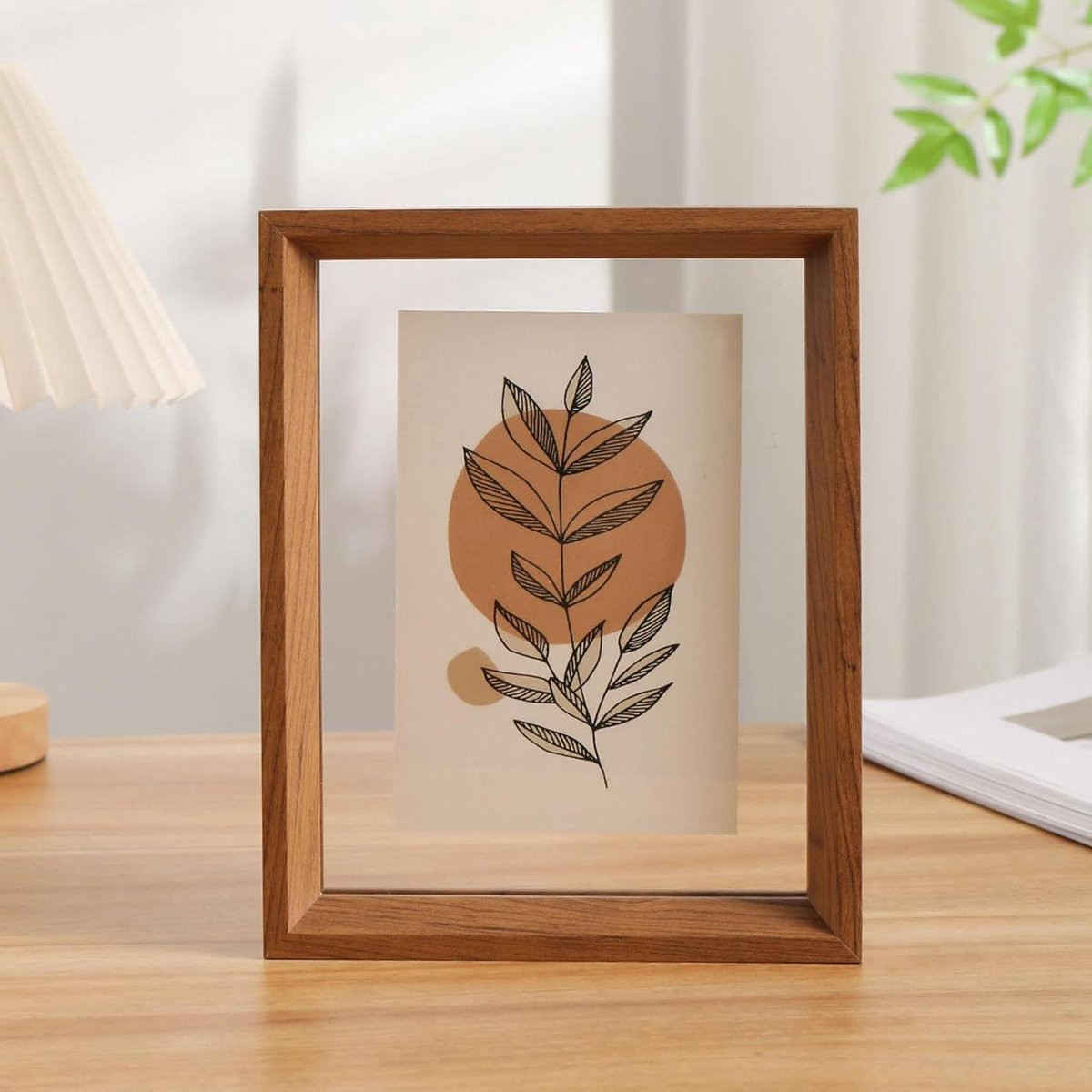 Dubbelzijdig zwevend fotolijstje A3 formaat - Eikenhout