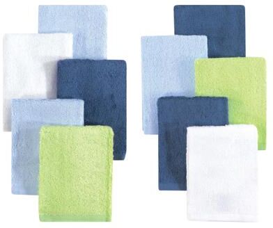 Little Treasure Baby Boy Rayon from Bamboo Luxurious Washcloths, Denim Lime 10-Pack, One Size - Denim Lime 10-Pack - One Size