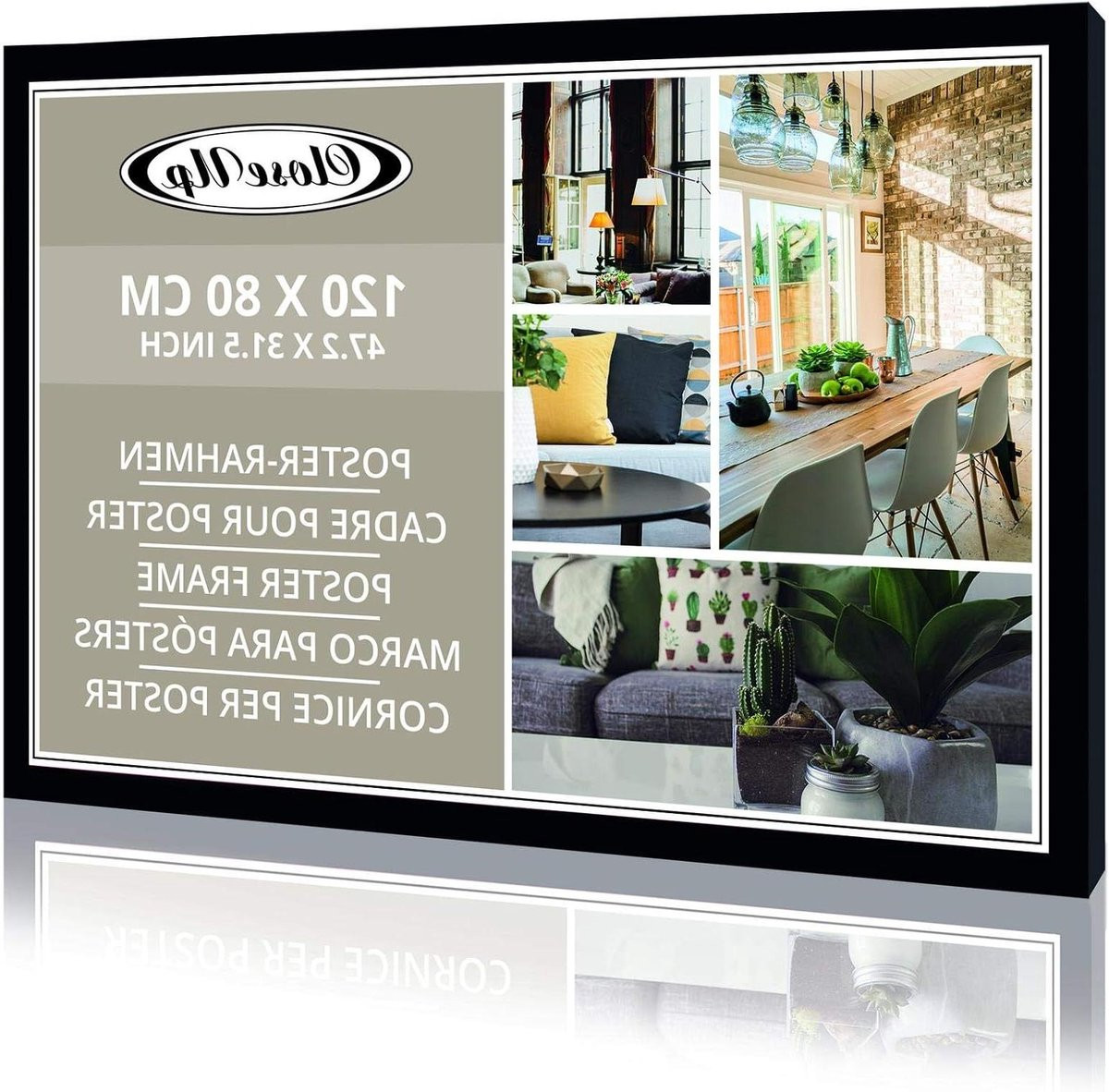 Posterlijst XXL Zwart - Onbreekbare Fotolijst voor Wanddecoratie - B/D/H: 80 x 120 cm