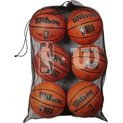 Wilson NBA 6 Basketbälle Ballsack black