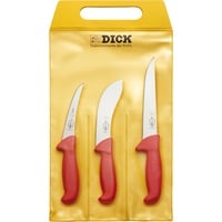 ErgoGrip Messersatz Jagd, Indoor, 3-teilig rot, Stechmesser, Ausbeinmesser, Abhäutemesser