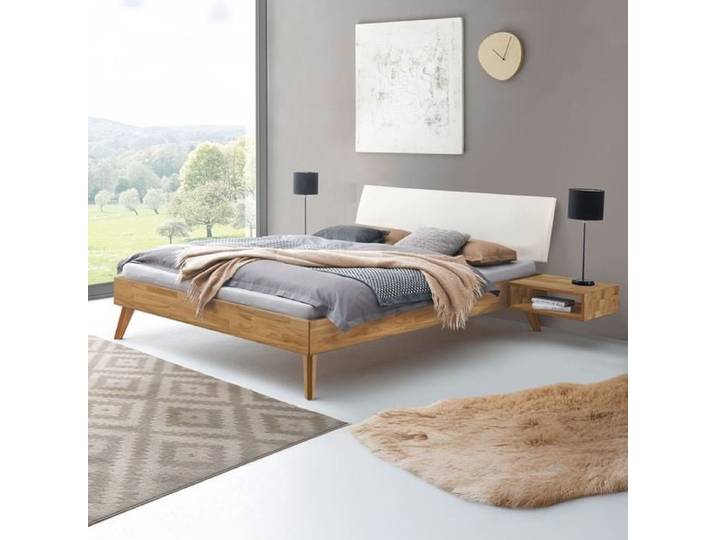 Bett Laxton Kernbuche Massivholz 180x200cm retro/vintage