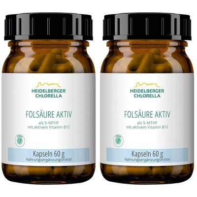 Folsäure Aktiv plus Vitamin B12 aktiv Kapseln 2x 2x120 St