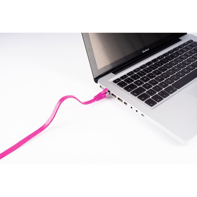 Shiverpeaks RJ45 platte CAT 7 koperen kabel, magenta, 2 meter