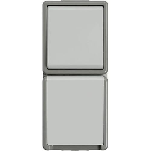 Siemens 5TA4816 DELTA IP44 wisselschakelaar en Schuko-stopcontact met klapdeksel, antraciet/grijs
