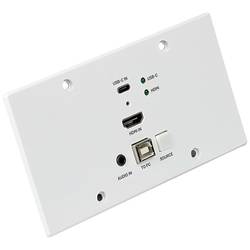 LINDY Cat.6 HDMI 4K60 & Type C HDBaseT EU Wall Plate KVM Extender HDMI®, USB-C®, USB-A (USB 2.0) HDBaseT Extender (Verlängerung) über Netzwerkkabel RJ45 150 m 38388