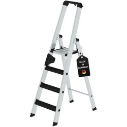 PROREGAL Stufen-Stehleiter einseitig begehbar mit clip-step relax 4 Stufen