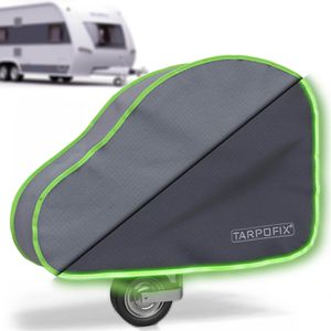 Tarpofix Deichselabdeckung DH2, mit Reflexstreifen, 92 x 58 cm, 4-Lagen-Verbund, grau, für Anhänger & Wohnwagen