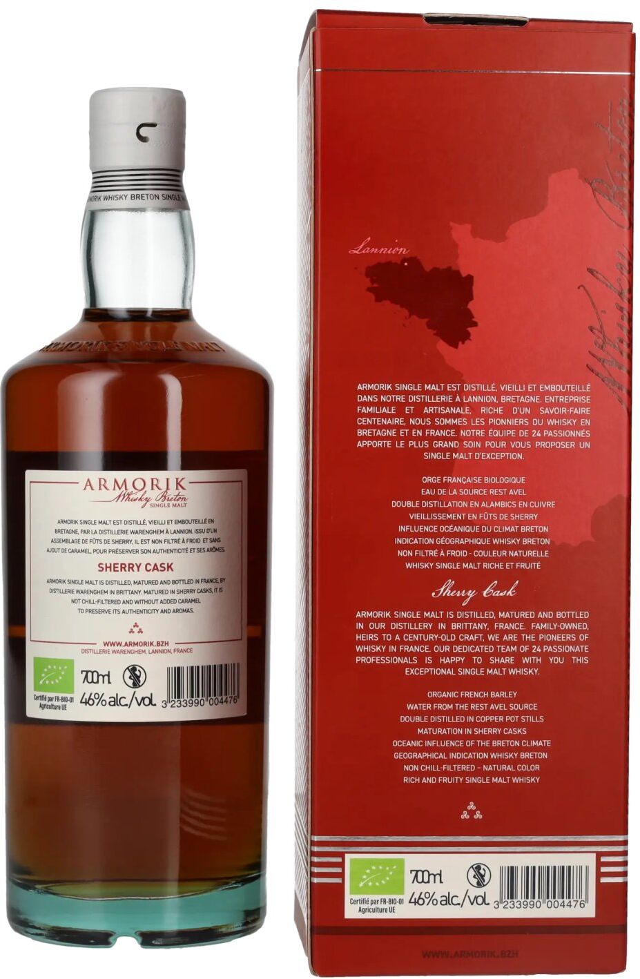 Armorik Whisky Armorik SHERRY CASK Whisky Breton Single Malt 46% Vol. 0,7l in Geschenkbox