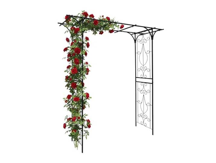 Arche pour rosiers Relaxdays\, en métal\, H x L x P: 206 x 204 x 52 cm\, pour Plantes grimpantes\, Noire