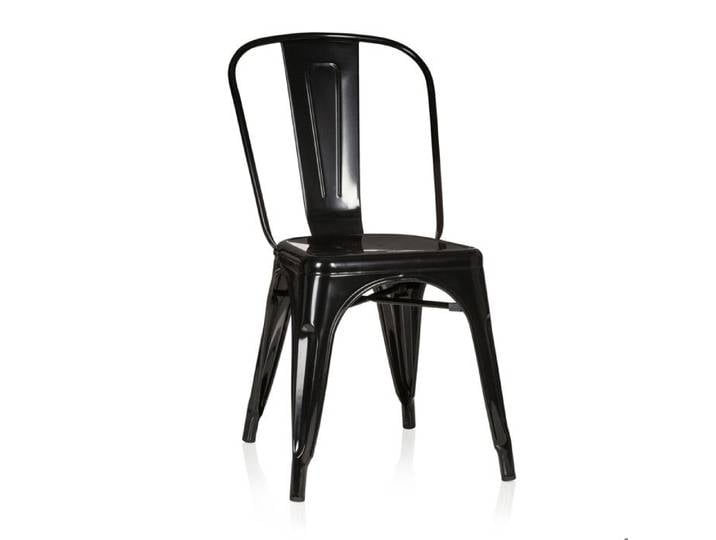 Chaise de bistrot - hjh OFFICE - VANTAGGIO COMFORT - Noir - Métal