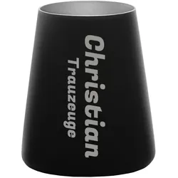 Becher Power schwarz-silber Name vertikal 1 Stück