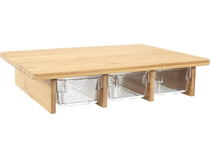 Snijplank met 3 vakken - houten snijplank met 3 vakken - houten snijplank