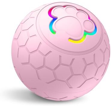 On Spot Shop USB Automatic Bouncing Smart Dog Toy Ball, Electronic Interactive Pet Toy Ball With Rolling Motion & RGB Lights pink 300mah