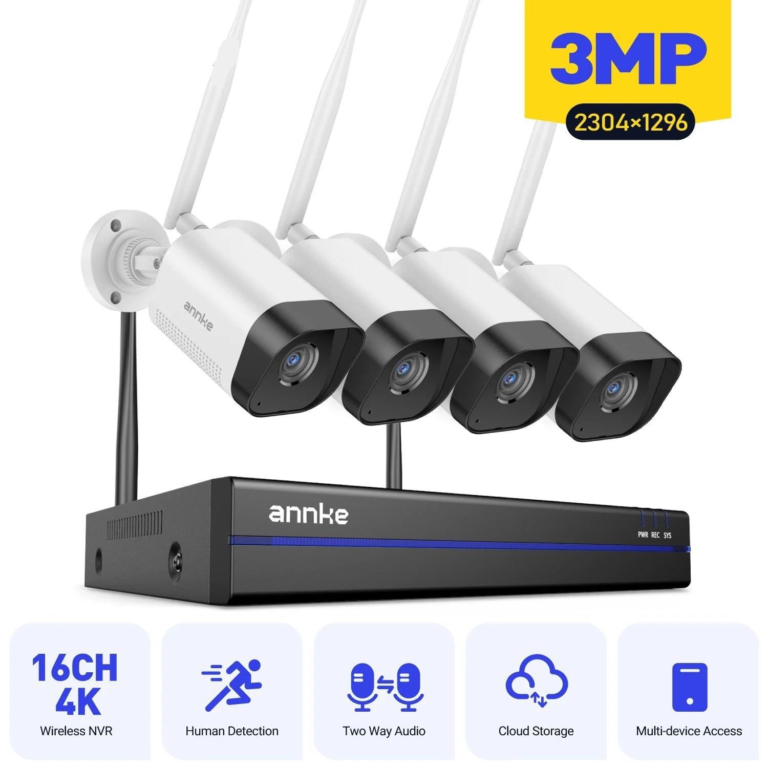 Selius Draadloos Beveiligingssysteem - Wifi Camerasysteem - IP Camera Set - CCTV Systeem - 16-Kanaals NVR