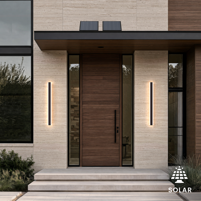 "Haylen (Solar)   Waterproof Solar Wall Light   2 Colors / 12""   Outdoor Lighting   MOD LIGHTING"