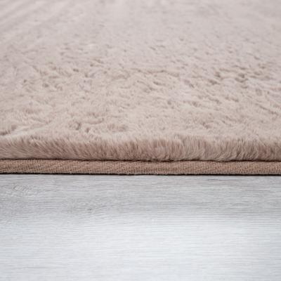 Fellteppich PACO HOME "Rabbit 780", beige, H:26mm Ø:160cm, Polyester, Teppiche, Fellteppich, Kunstfell, Kaninchenfell-Haptik, ein echter Kuschelteppich, Uni-Farben