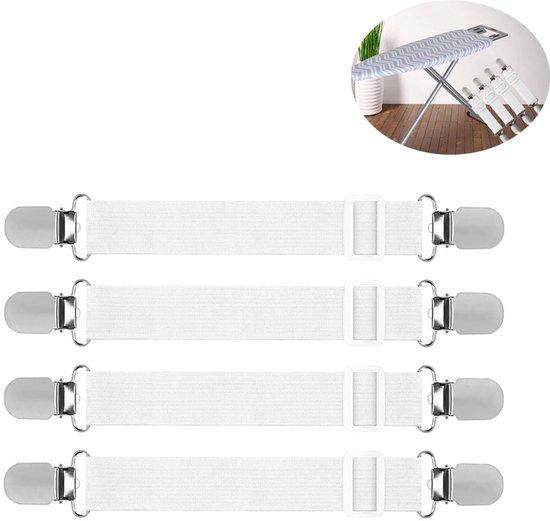 Set van 4 multifunctionele dekbedhouders met stijve klemmen, wit