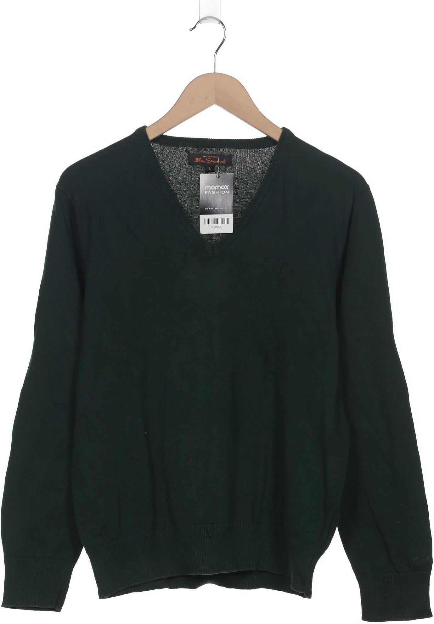 Ben Sherman Herren Pullover, Grün, Gr. L, Baumwolle - Second Hand