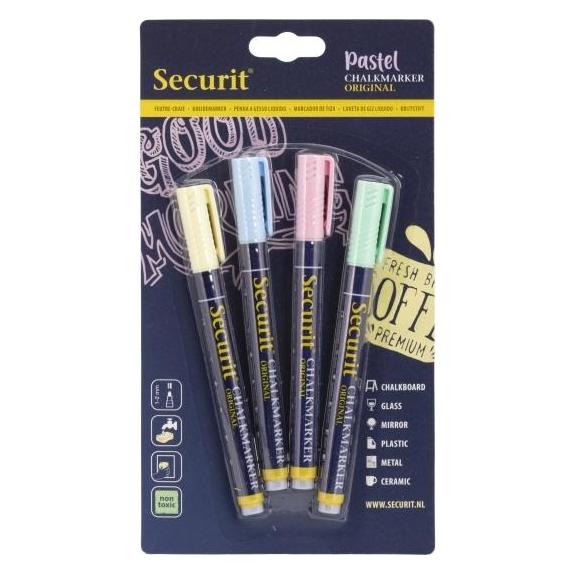 Securit Kreidemarker ORIGINAL SMALL, 4er Set, Pastell (4x) (BL-SMA100-V4-PA)