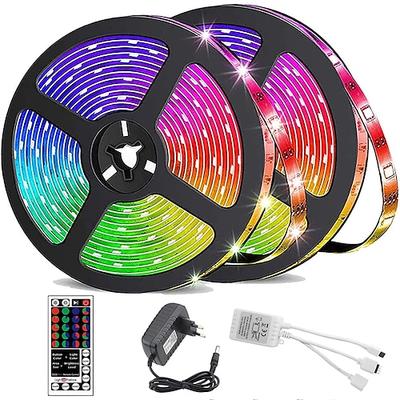 LED Lichtband Streifen LED-Streifen Lichter wasserdicht 10m (2x5m) Flexible LED-Streifen Lichter RGB Tiktok Lichter 2835 600LEDs 8mm 44keys ir Fernbedienung