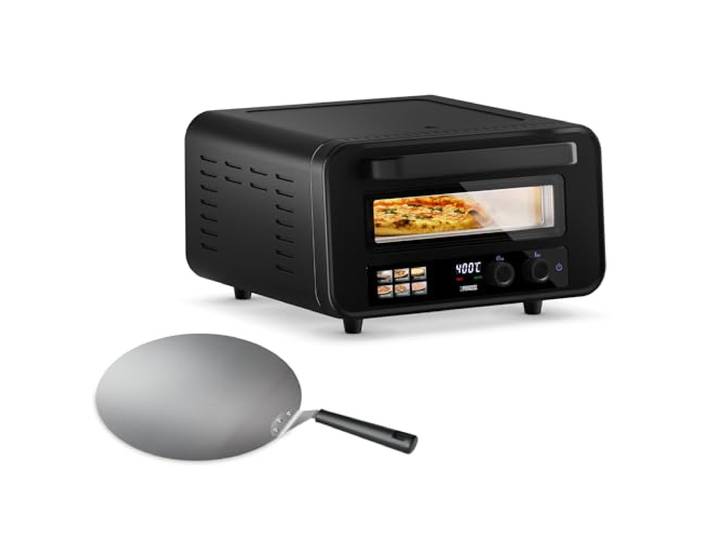 Princess Pizzaofen Pro Max, 15 L, Bis 400 °C, 2100 W, Pizzastein Ober- und Unterhitze, Digitales Touch-Bedienfeld, 5 Programme, Doppelglastür, Digitaler Timer, 01.112780.01.001