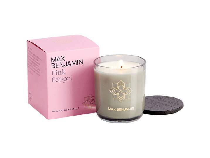 Raumduft Max Benjamin transparent H 113 D 87 mm - Material: Glas/Wachs/Holz