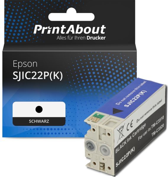 PrintAbout Druckerpatrone kompatibel mit Epson SJIC22P(K) - Schwarz