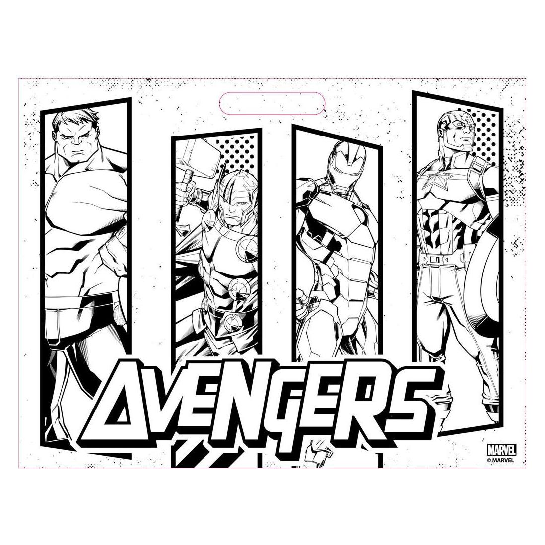 Zeichenblock Avengers mit Aufklebern und 3 Buntstiften, 40 Blatt (Blanko, Weicher Einband) (37766007)