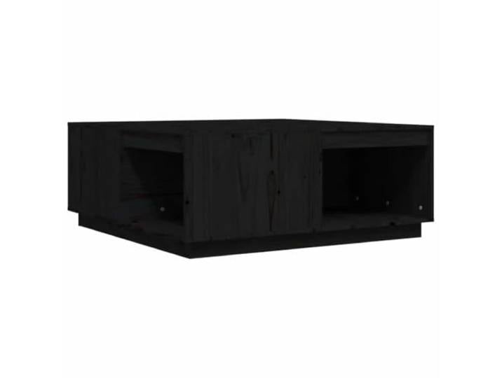 LASWWQMRF Couchtisch Schwarz 100x101x40,5 cm Massivholz Kiefer Stilvoller Beistelltisch mit viel Stauraum und breiter Ablagefläche für Getränke im Wohnzimmer.