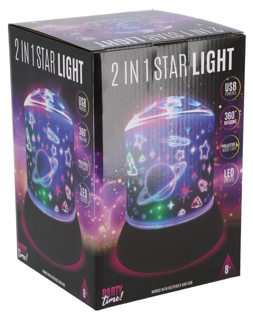 Party Time LED-sterlamp met zwarte voet voor een magische sfeer