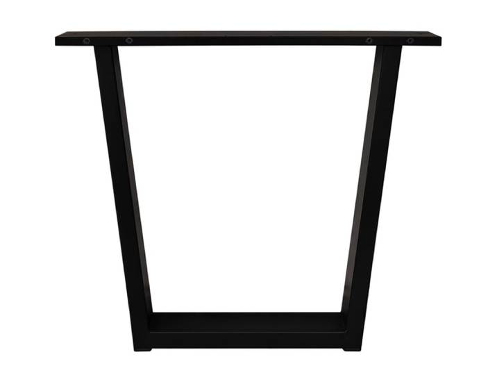2 pieds en métal en forme de u pour plateaux de table, noir, 84x8x71cm