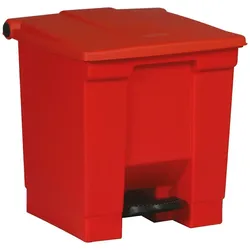 Rubbermaid Robuster Pedaleimer | 30 Liter, HxBxT 43,5x40x41,3cm | Aus HACCP konformen Polyethylen | Rot von PROREGAL