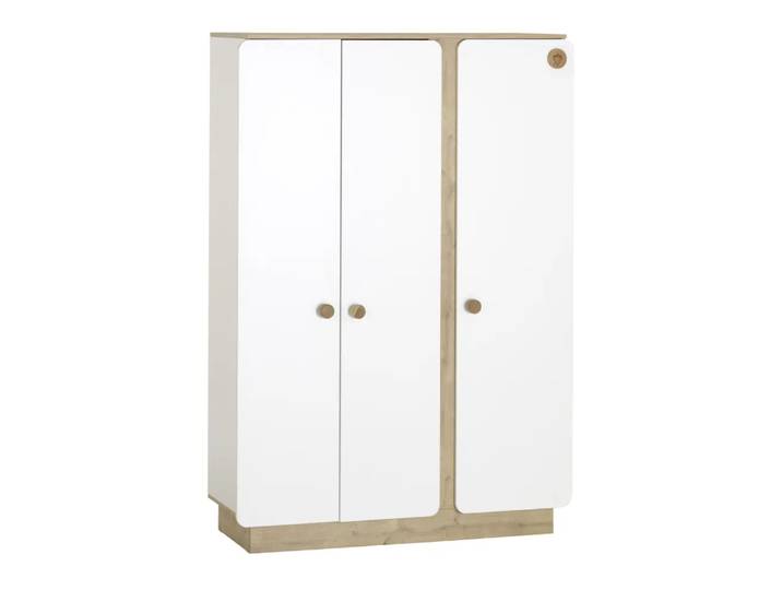 Drehtürenschrank Cara, Cilek, weiss/eiche, Holzwerkstoff