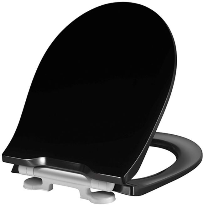 Pressalit Projecta D Solid Pro WC-Sitz 1004111-DG4925 mit Deckel, Absenkautomatik, schwarz polygiene, Kombi-Scharnier DG4, Edelstahl