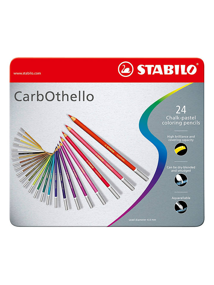 Pastellkreidestifte "STABILO CarbOthello" -24er Metalletui- verschiedene Farben - onesize