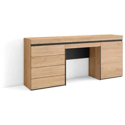 SKRAUT HOME Kommode, Frisiertisch, Schminktisch, Ablage, 177x35x75 cm, Mit Schublade, Kommode, Moderner Stil, Eiche _ 452_13