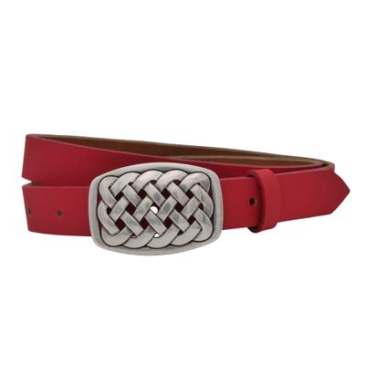 Ledergürtel ANNAMATONI "AnnaMatoni Damen Leder Gürtel 2,5cm Breit echt Leder Gürtel Made", Damen, Gr. TW105, rot (rot 350), 100% Leder, Gürtel Ledergürtel