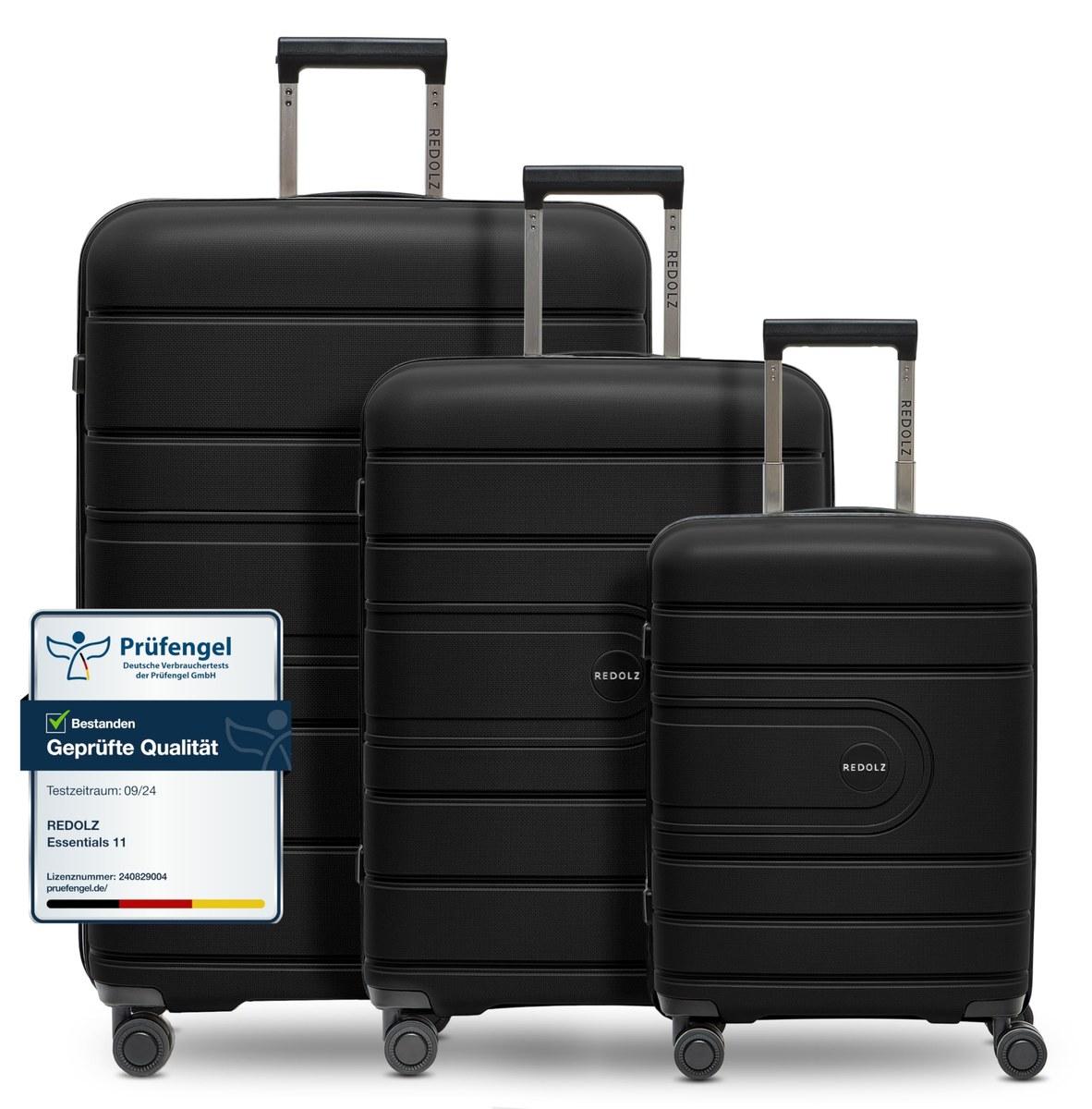 Kofferset Reisekoffer Trolley-Set - 3-teilig - Schwarz - Hartschale - TSA-Schloss