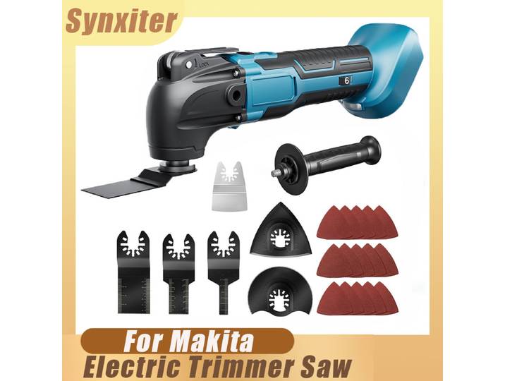 Outils oscillants multifonctions pour batterie Makita 18V, scie électrique à 6 vitesses, coupe-herbe avec pelle, outil électrique pour le travail du bois