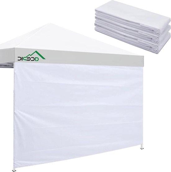3-delige waterdichte zijwanden voor luifel van 3x3 meter tent, wit polyester